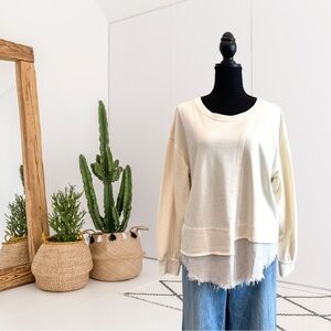 The Porter Collective Linen Blend Layered Sweatshirt